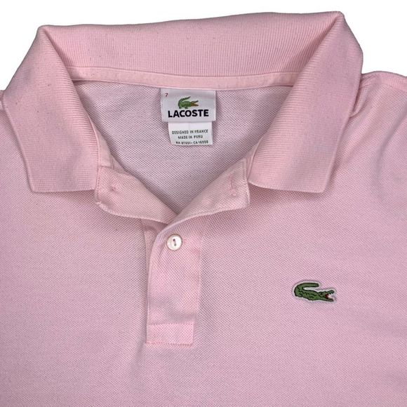 Lacoste Men’s Size 7 XXL 2XL Pink Made in Peru Short Sleeve Polo Shirt - Picture 2 of 7